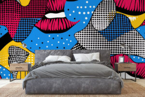 Grafisch collageontwerp met lippen