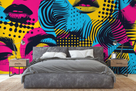 Pop art collage met felle kleuren