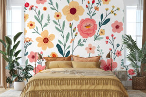 Zachte bloemenillustratie op witte achtergrond