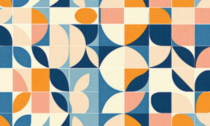 Geometrisch behang in Bauhaus stijl