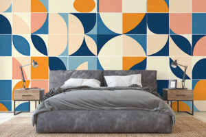 Strak textielontwerp in moderne kleuren