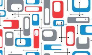 Retro fotobehang in mid-century stijl