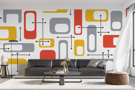 Koraaloranje accenten in retro stijl