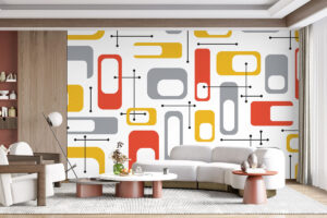 Vintage print met warme kleuren