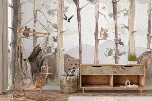 Zachte aardekleuren op lichtgrijs