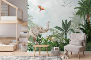 Tropische dierillustratie voor kinderkamer