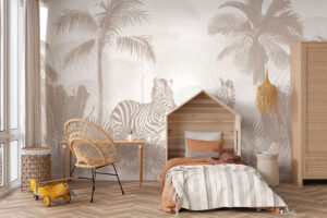 Gedempte groentinten in tropisch ontwerp