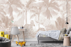 Neutraal jungleontwerp met tropische palmen
