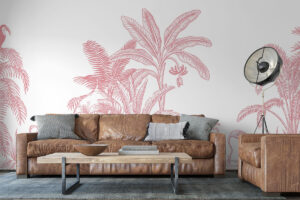 Papegaaien tussen tropische bladeren