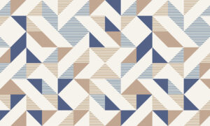 Scandinavisch behang met driehoeken in zachte kleuren