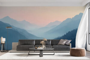 Artistiek bergontwerp met rustige uitstraling