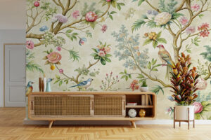 Zachte bloesemprint in klassieke stijl