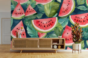 Vrolijk zomers patroon met fruitdetails