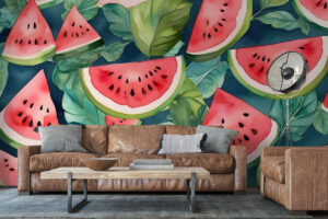 Fris en kleurrijk patroon met tropisch karakter