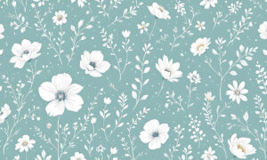 Scandinavisch fotobehang met witte veldbloemen