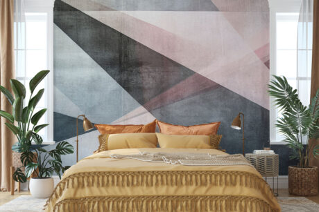 Geometrisch ontwerp in petrolblauw