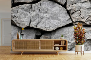 Rustiek behang met natuurlijke muurstructuur