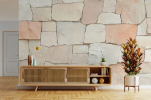 Creme en beige muurpatroon met diepte