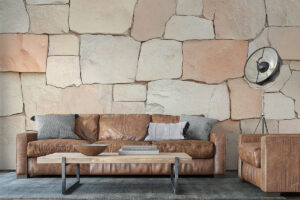 Warm muurontwerp met verweerde textuur