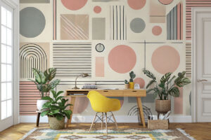 Abstract Bauhaus ontwerp in pastelkleuren