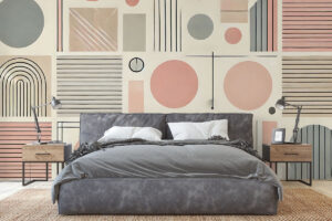 Strak geometrisch design met zachte kleurtonen