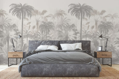 Gelaagd tropisch landschap in vintage stijl