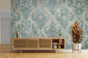 Antiek ontwerp met verweerde turquoise structuur