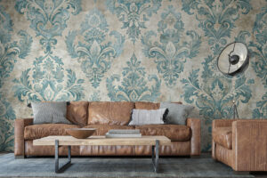 Authentieke vintage print met turquoise accenten