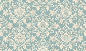 Victoriaans behang met turquoise ornamenten