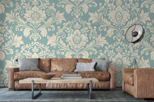 Floraal damastontwerp in elegante stijl