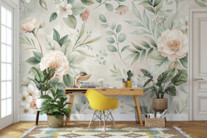 Romantisch bloemmotief met frisse tonen