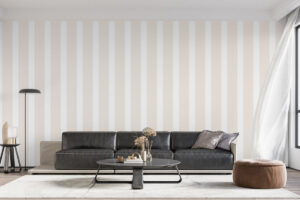 Subtiel verticaal patroon in beige en creme