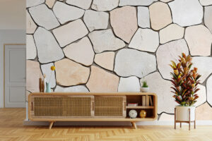 Realistisch wandontwerp met aardse kleuren