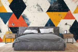 Stoer geometrisch ontwerp met textuur en diepte