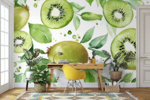 Frisgroen tropisch patroon met fruit