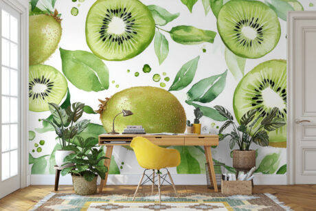 Frisgroen tropisch patroon met fruit