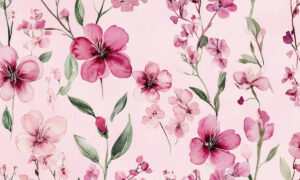 Bloemen fotobehang met Japanse sakura in roze tinten