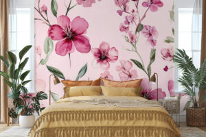 Sakura takken in zachte aquarelstijl