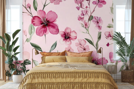 Sakura takken in zachte aquarelstijl