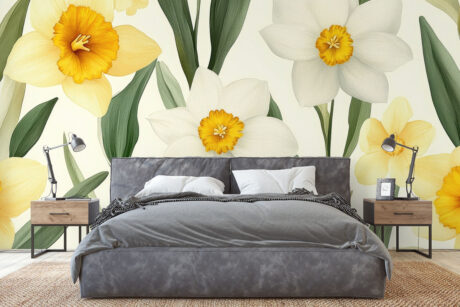 Aquarelillustratie met lentebloemen