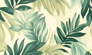 Tropisch fotobehang met palmbladeren in groene tinten