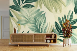 Botanisch ontwerp met zachte tropische uitstraling