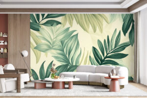 Rustige tropische print in botanische stijl