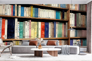 Sfeervol ontwerp met boeken in warme tinten