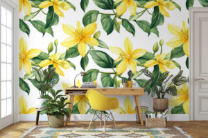 Verfijnd ontwerp met bloemen en bladeren in aquarelstijl