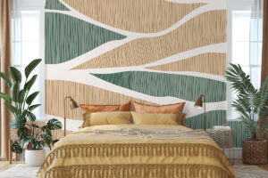 Rustgevend design met natuurlijke vormen in zachte kleuren