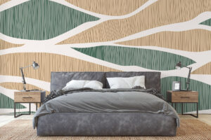 Natuurlijk dessin met organische golven in beige tonen