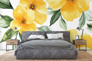 Bloemenprint met warme tinten in aquarelstijl