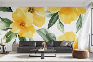 Delicaat dessin met zachte bloemen en bladeren