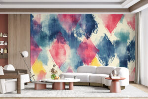 Kleurrijk dessin met dynamische compositie